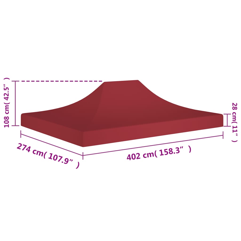 Partytentdak 270 g/m² 4x3 m