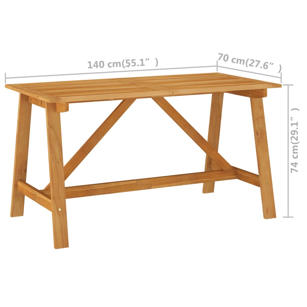 Ensemble de jardin 7 pièces en bois d'acacia massif