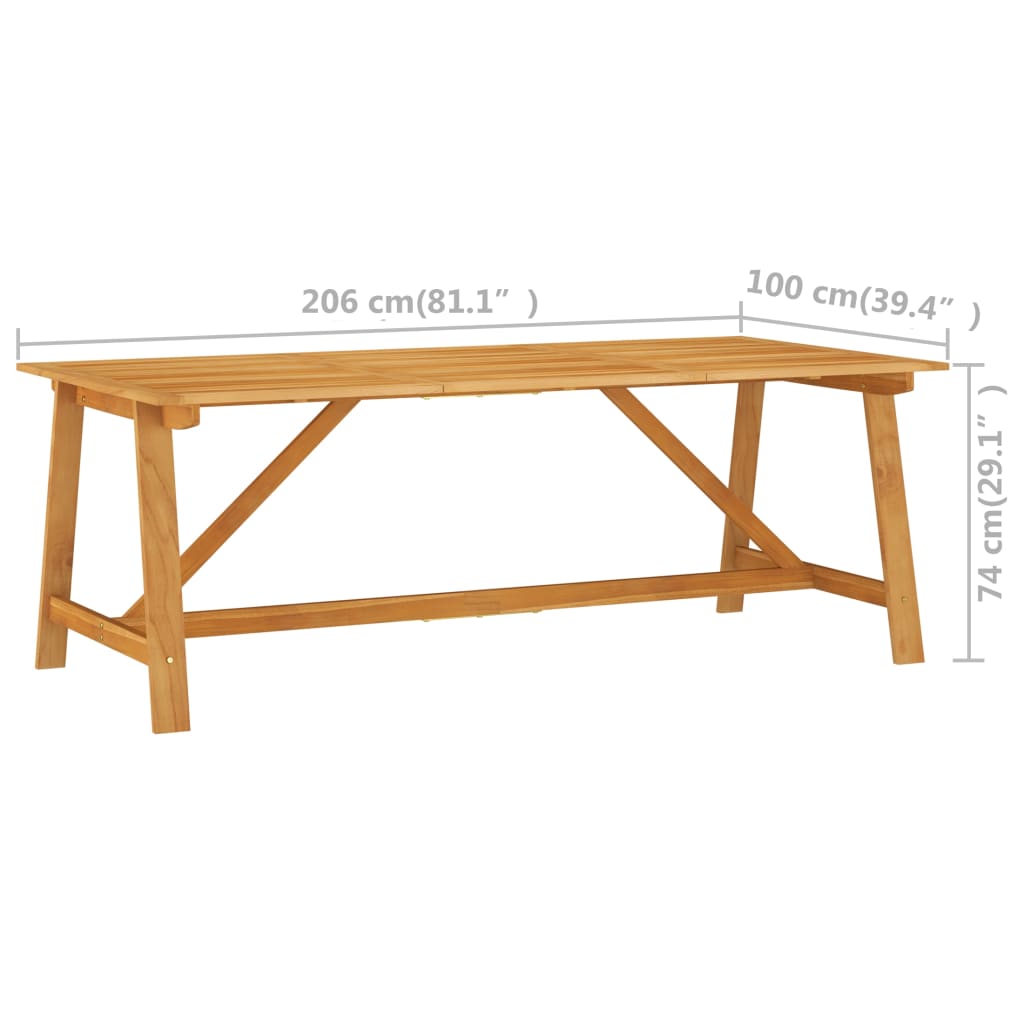 Ensemble de jardin 7 pièces en bois d'acacia massif