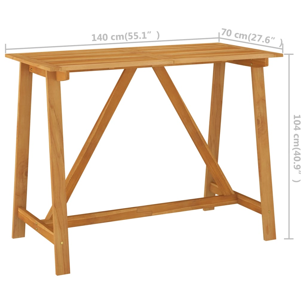 Ensemble de bar de jardin 5 pièces en bois d'acacia massif