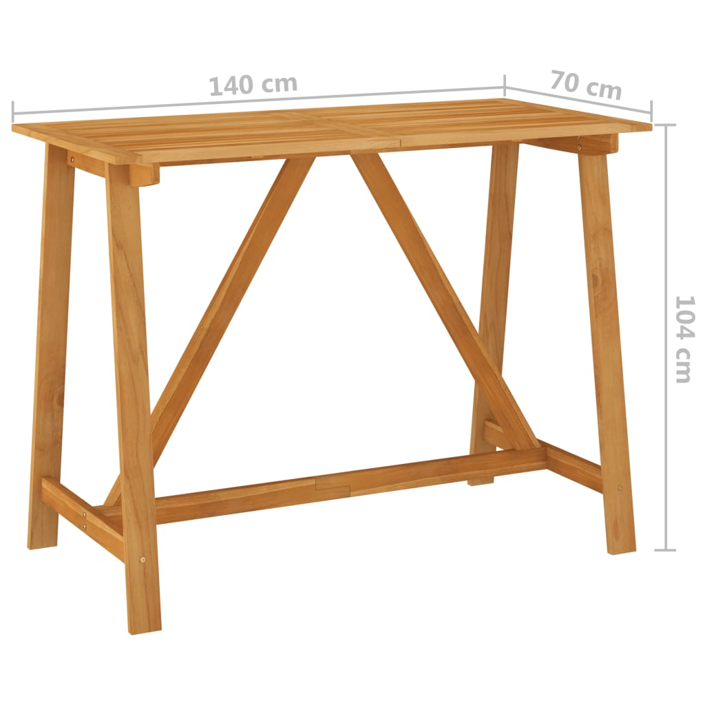 Ensemble de bar de jardin 5 pièces en bois d'acacia massif