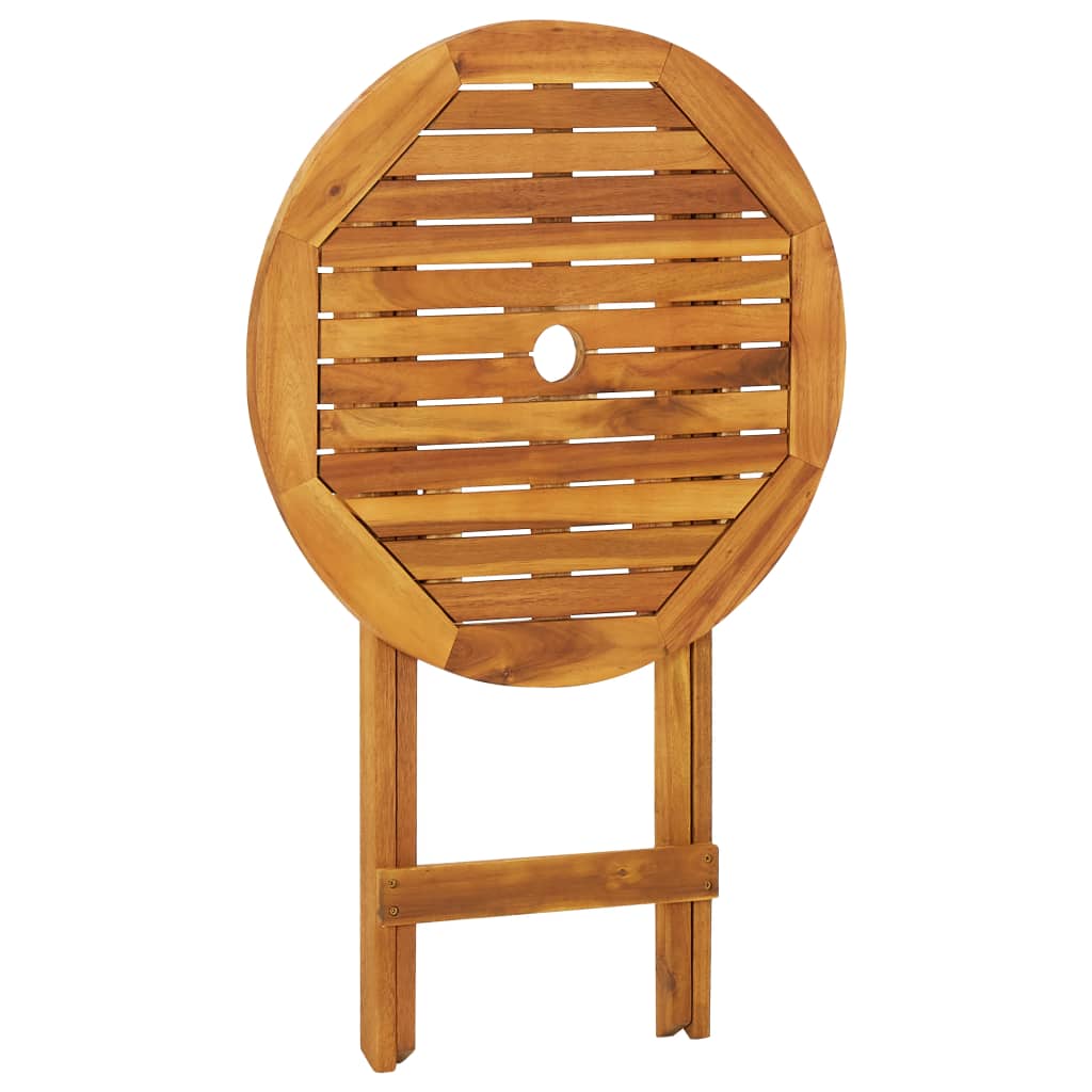 Ensemble de jardin pliant 3 pièces en bois d'acacia massif