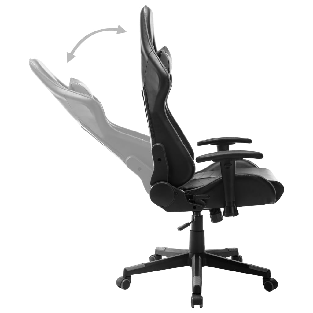 Chaise de jeu avec repose-pieds en cuir artificiel