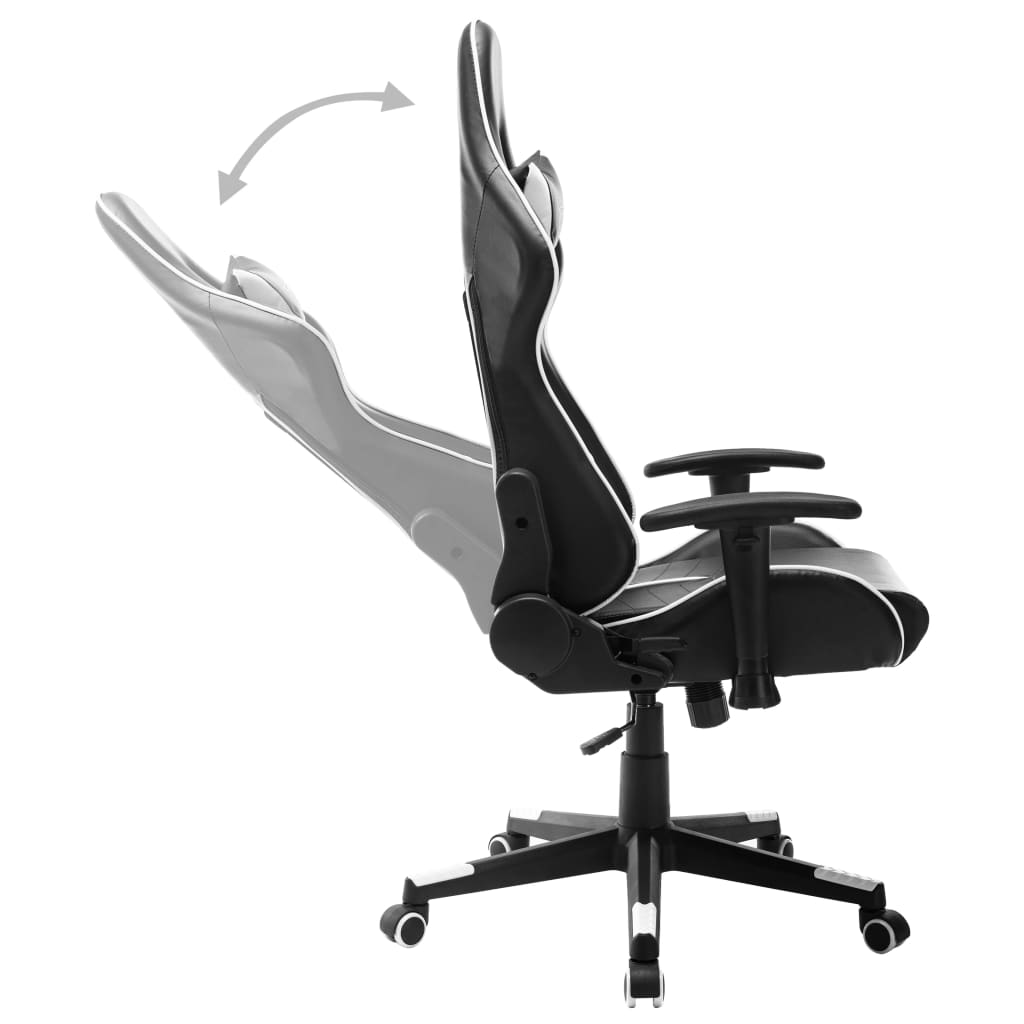 Chaise de jeu avec repose-pieds en cuir artificiel