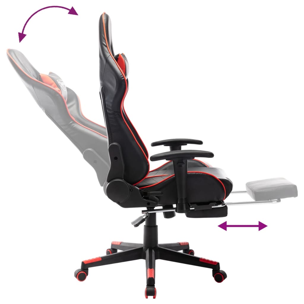 Chaise de jeu avec repose-pieds en cuir artificiel