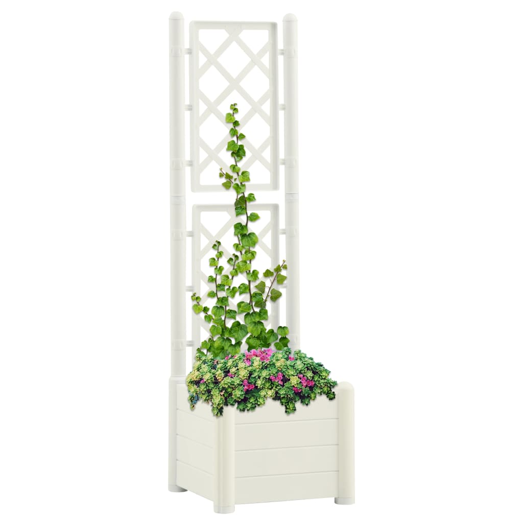 Plantenbak met latwerk 43x43x142 cm PP