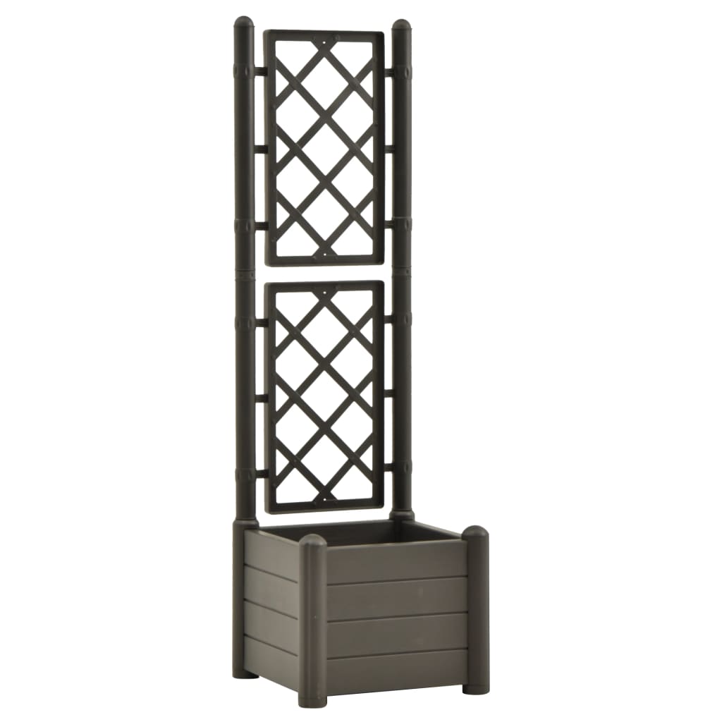 Plantenbak met latwerk 43x43x142 cm PP