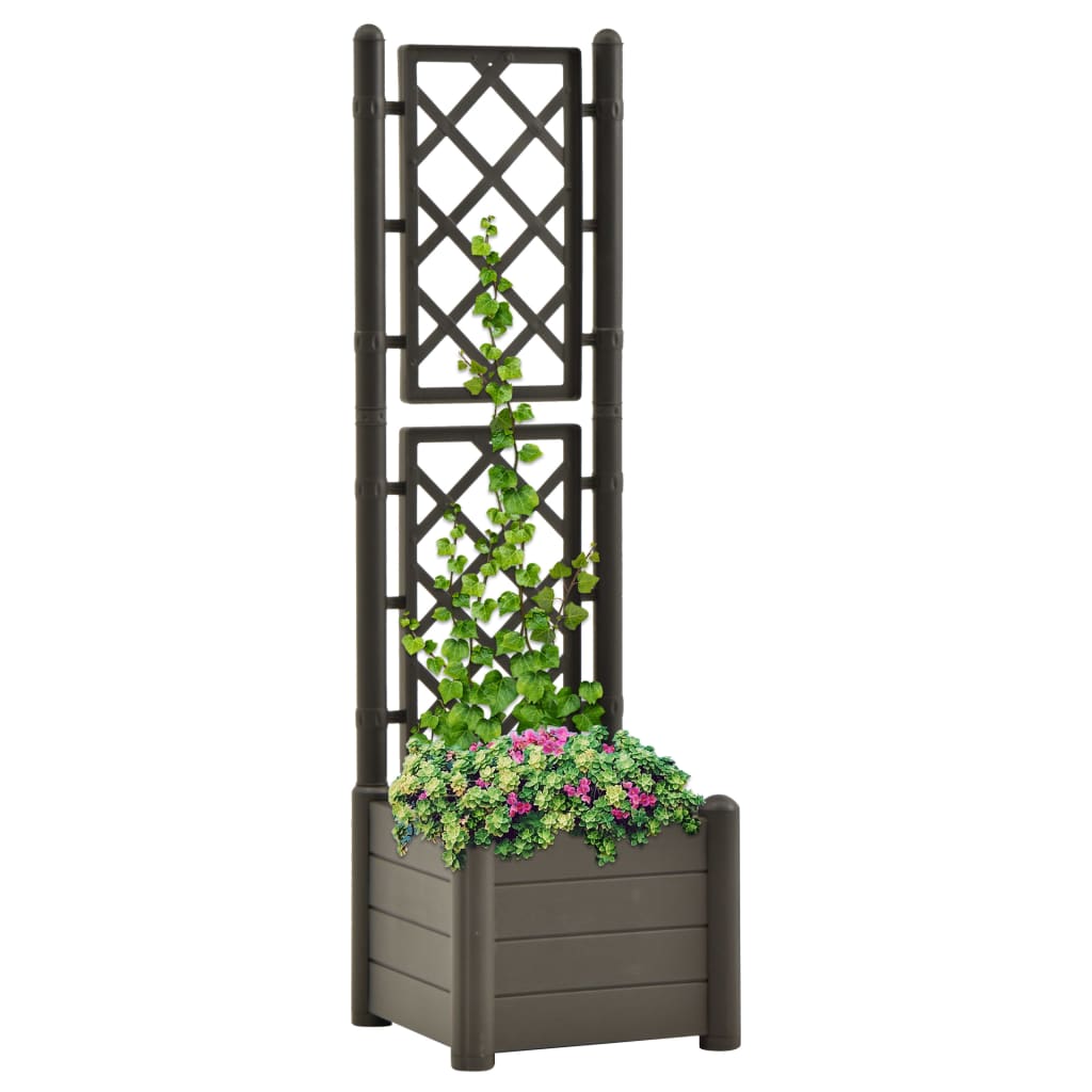 Plantenbak met latwerk 43x43x142 cm PP