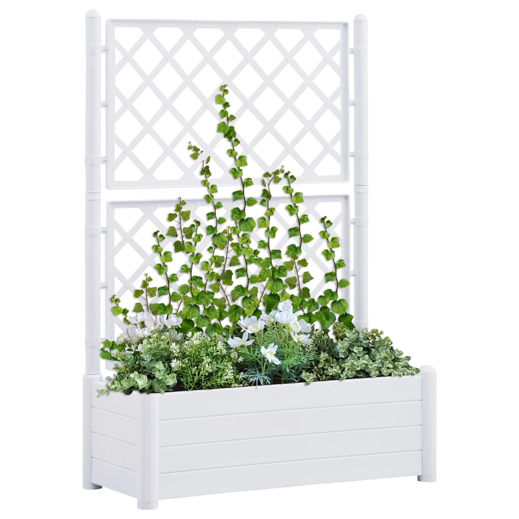 Plantenbak met latwerk 43x43x142 cm PP