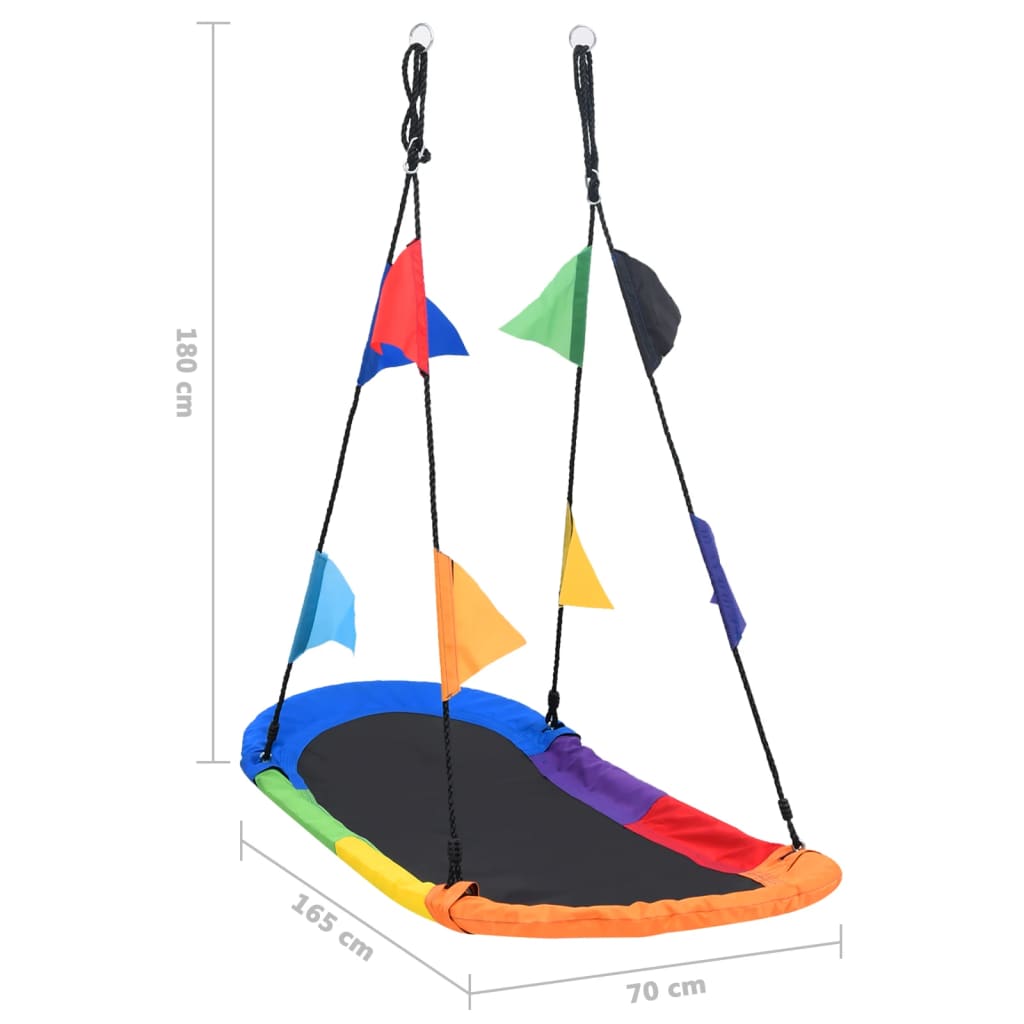 Balançoire nid avec drapeaux 165x70 cm