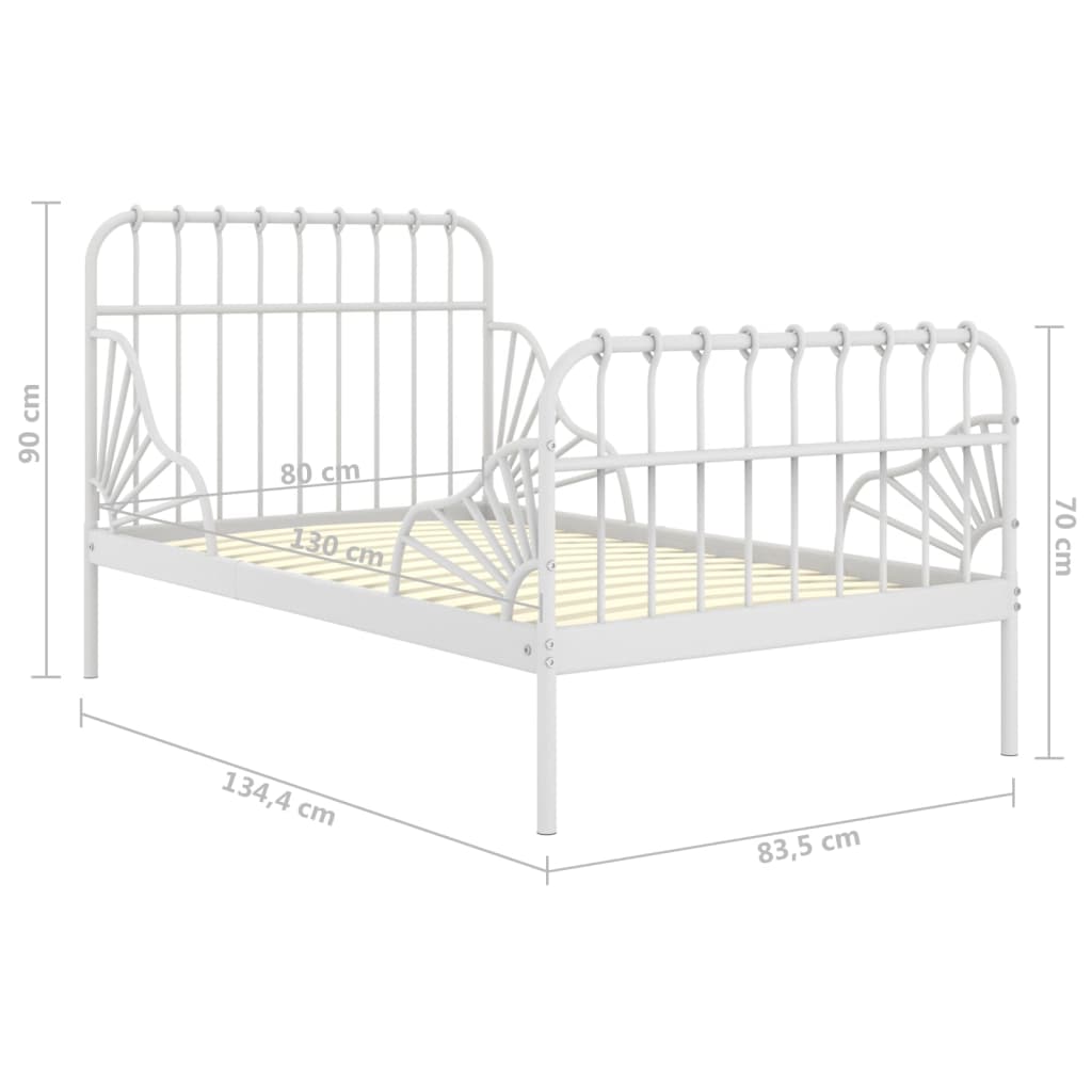 Bedframe verlengbaar metaal 80x130/200 cm