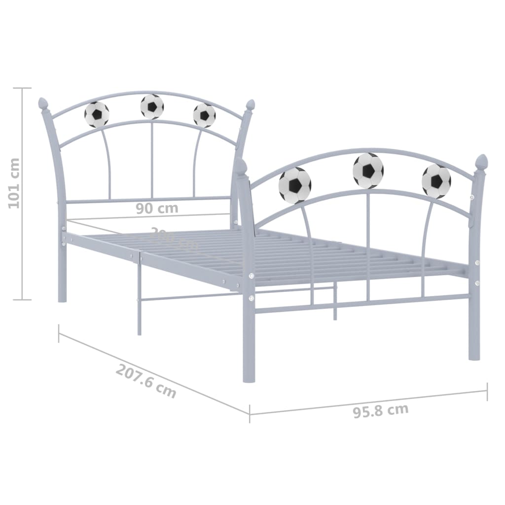 Cadre de lit design football en métal 90x200 cm