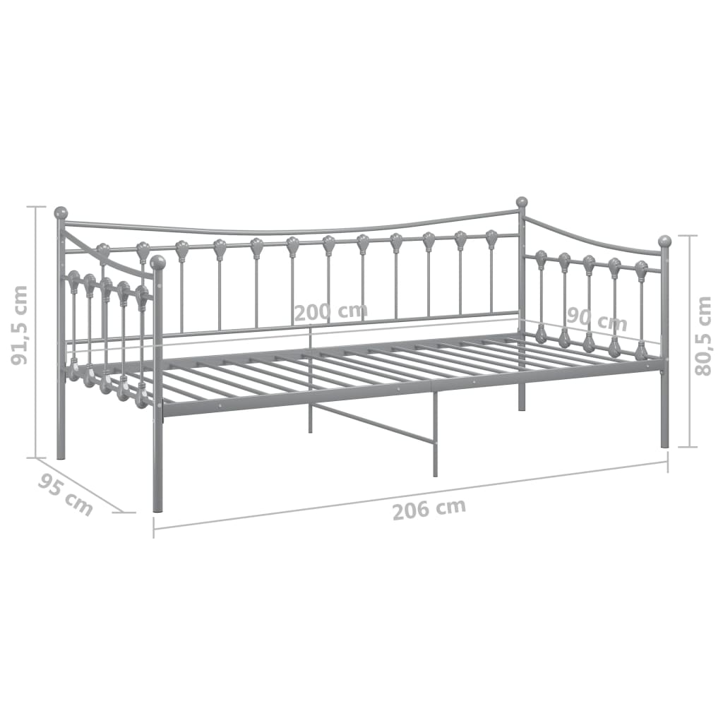 Slaapbankframe metaal 90x200 cm