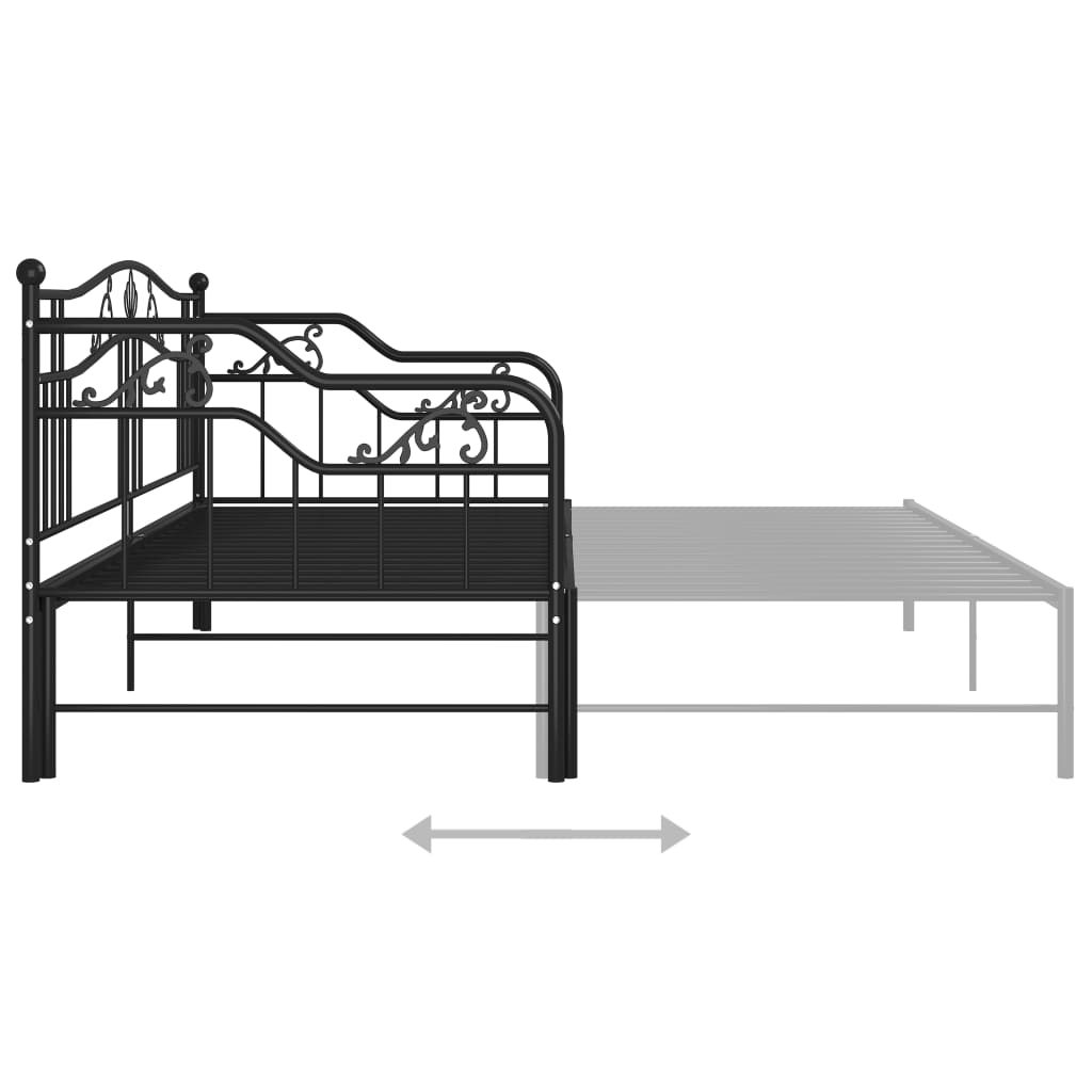 Structure canapé lit extensible en métal 90x200 cm