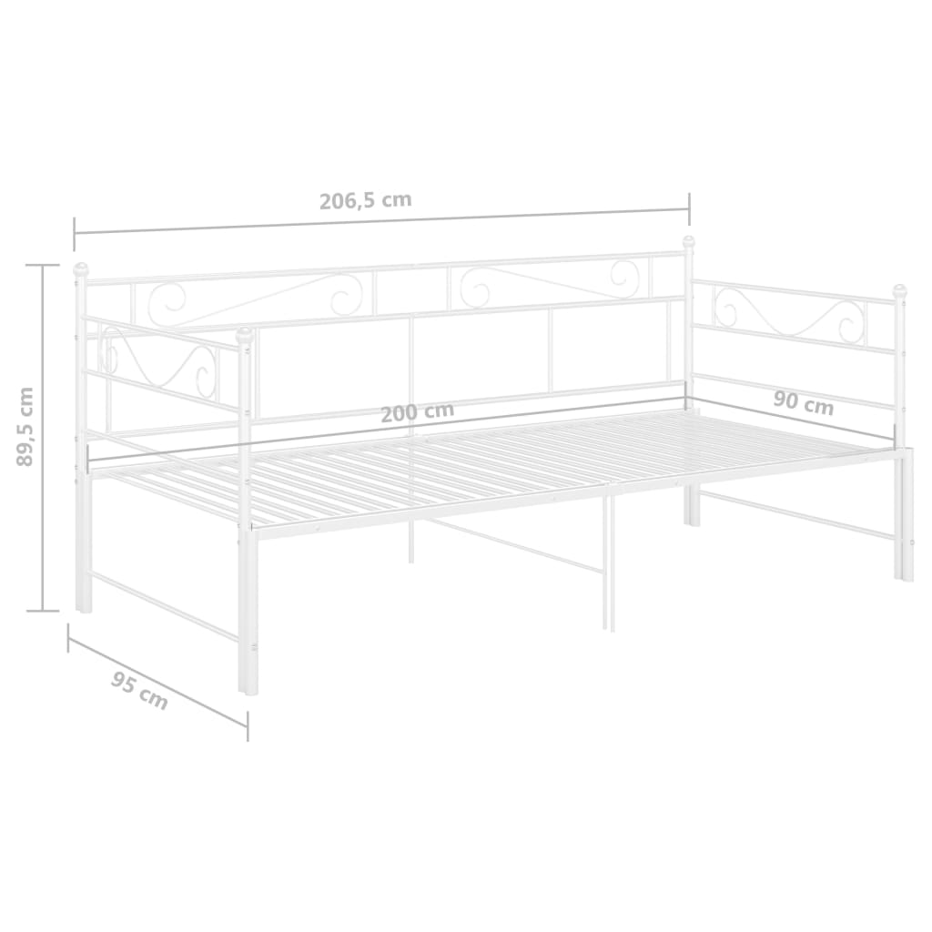 Slaapbankframe uittrekbaar metaal 90x200 cm