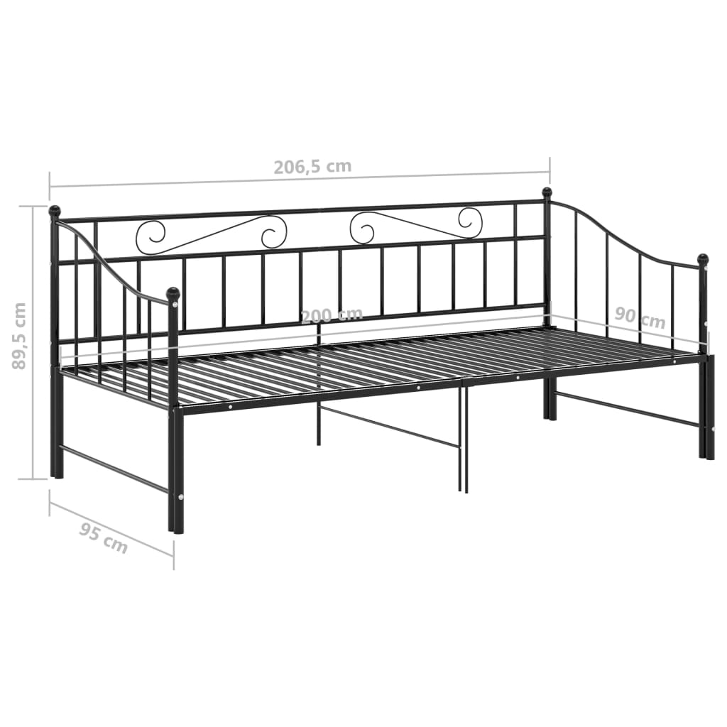 Slaapbankframe uittrekbaar metaal 90x200 cm