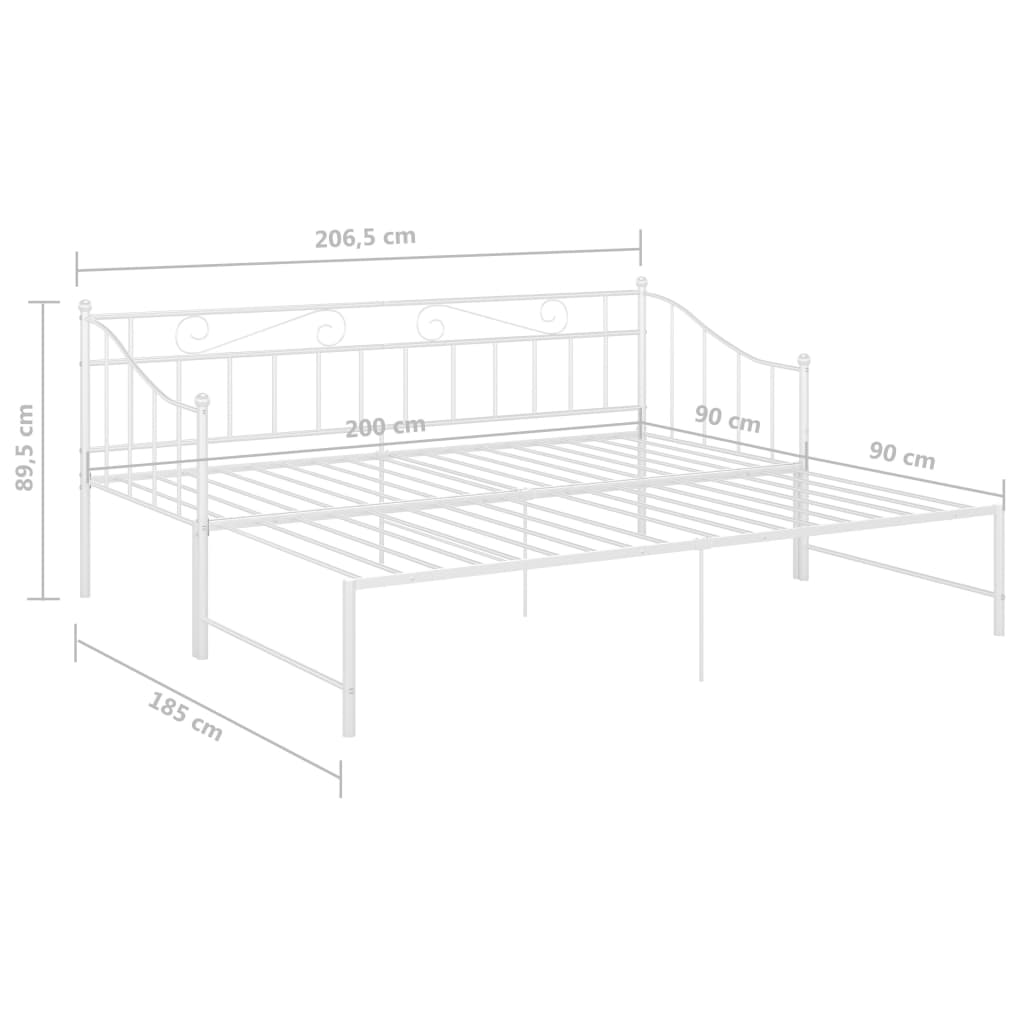 Slaapbankframe uittrekbaar metaal 90x200 cm