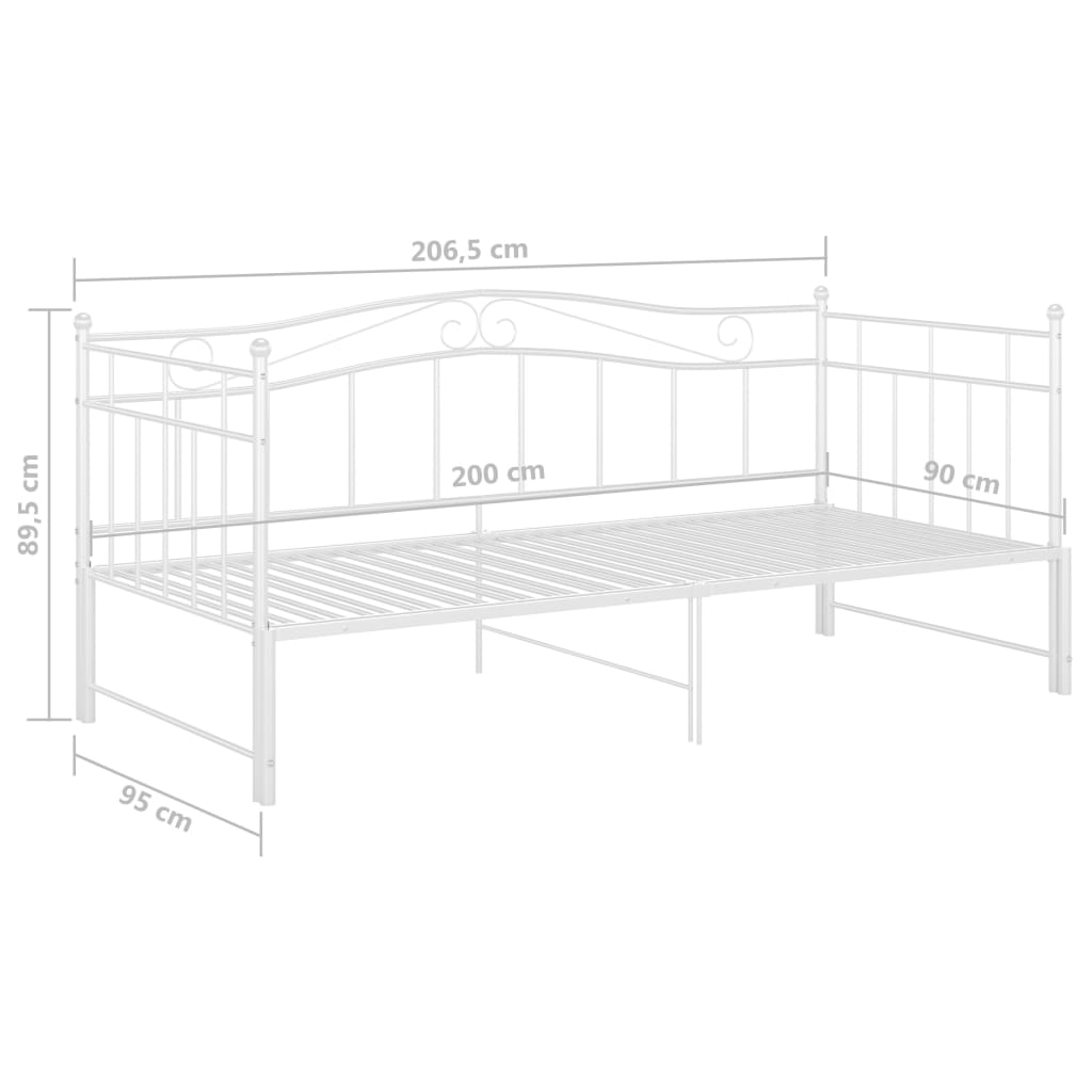 Structure canapé lit extensible en métal 90x200 cm