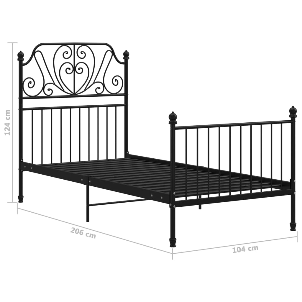 Bedframe metaal 100x200 cm