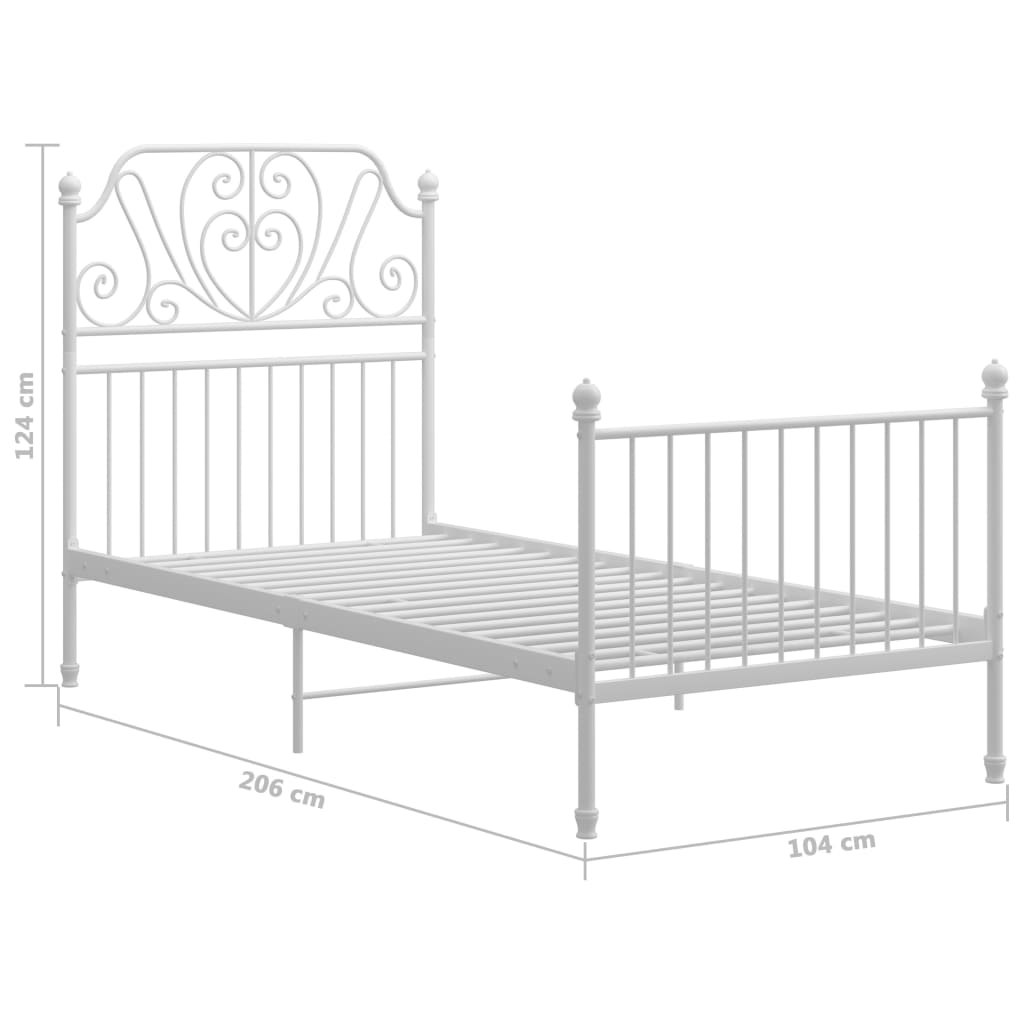 Bedframe metaal 100x200 cm