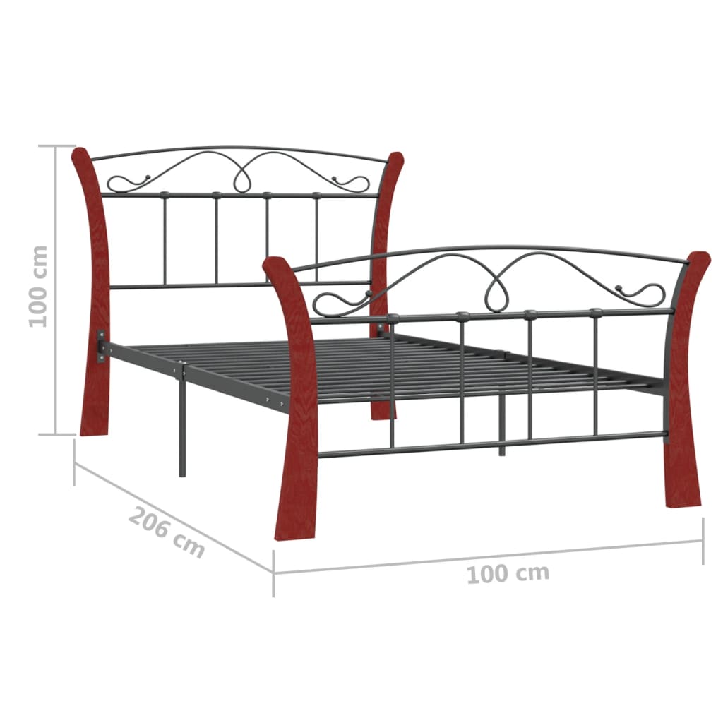 Bedframe metaal 90x200 cm