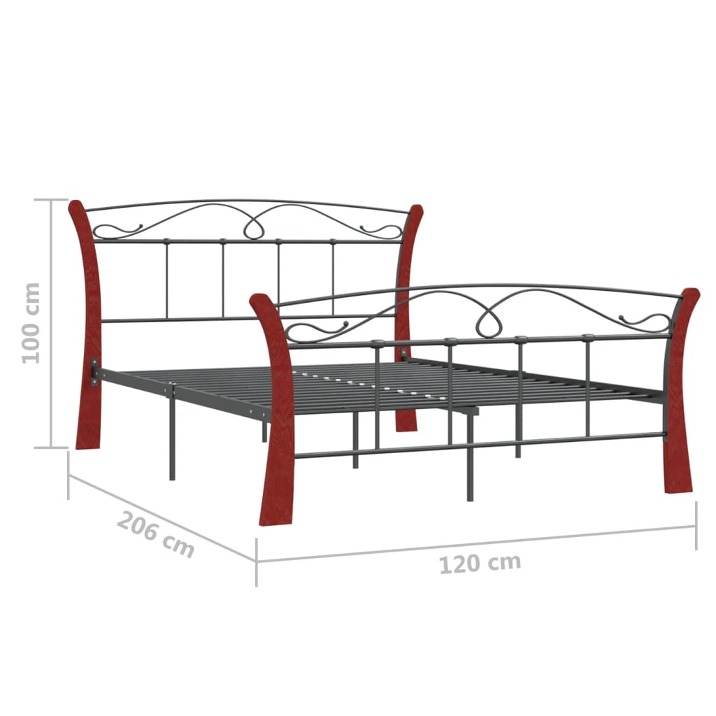 Bedframe metaal zwart 120x200 cm