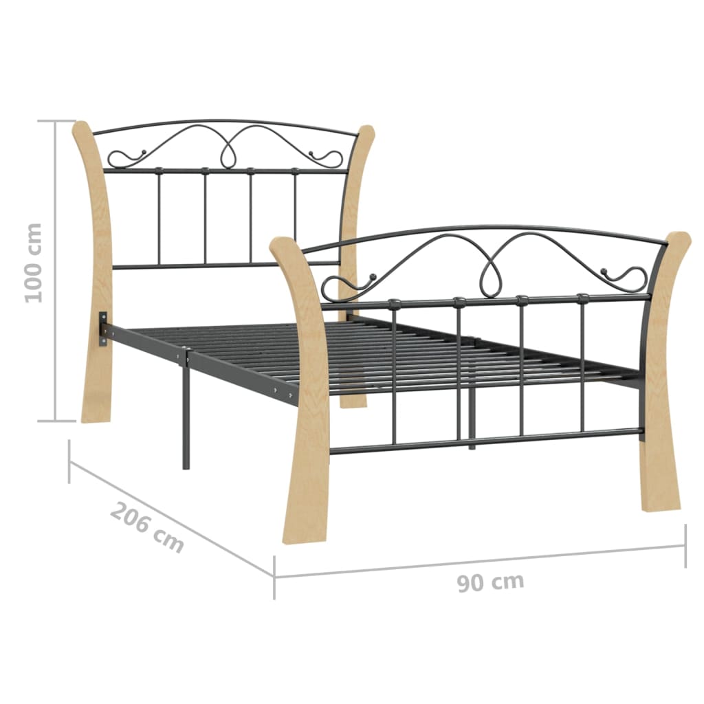 Bedframe metaal 90x200 cm