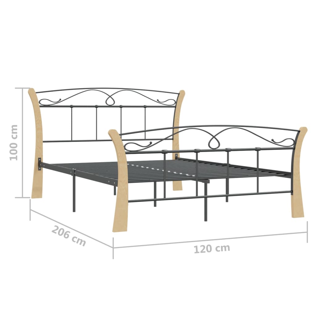 Bedframe metaal zwart 120x200 cm