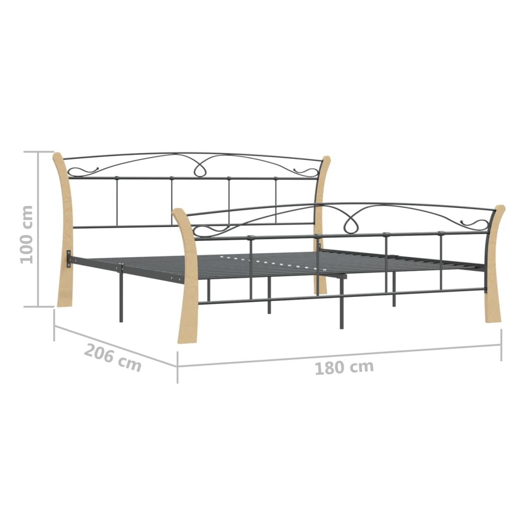 Bedframe metaal zwart 120x200 cm