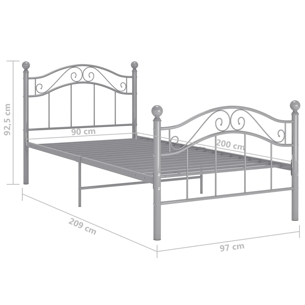 Bedframe metaal 90x200 cm