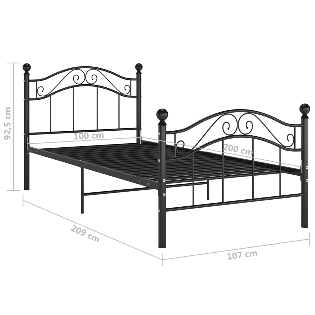 Bedframe metaal 90x200 cm