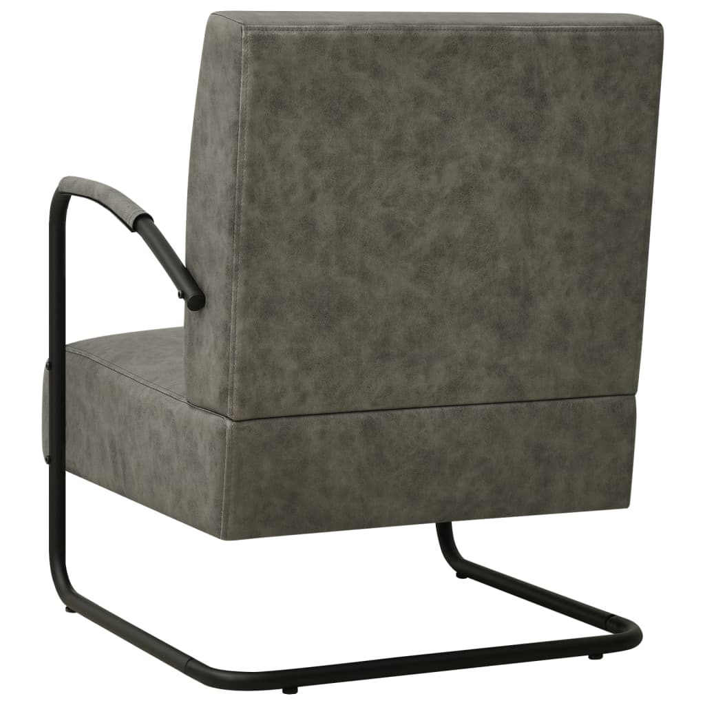 Fauteuil simili cuir gris