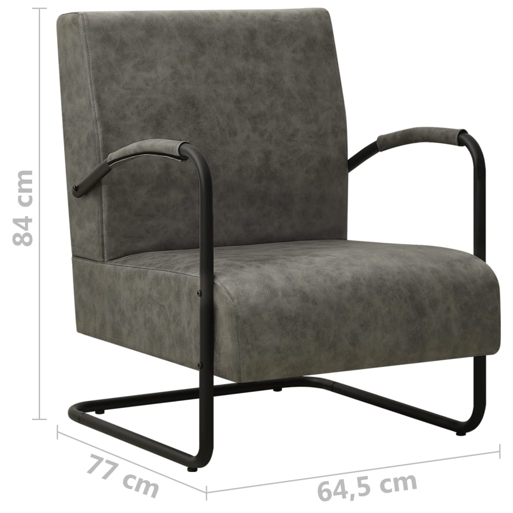 Fauteuil simili cuir gris