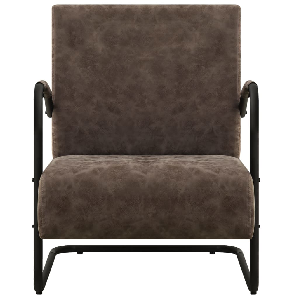 Fauteuil simili cuir gris