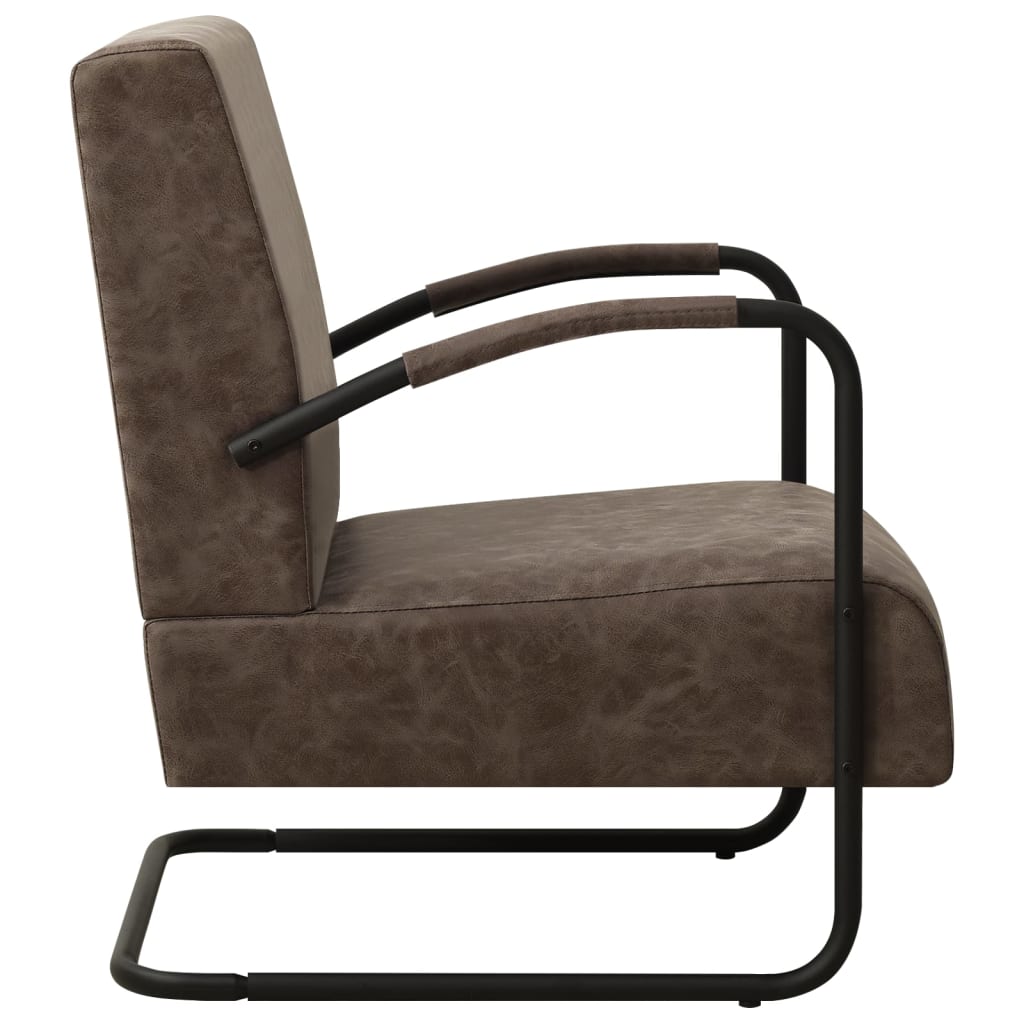 Fauteuil simili cuir gris