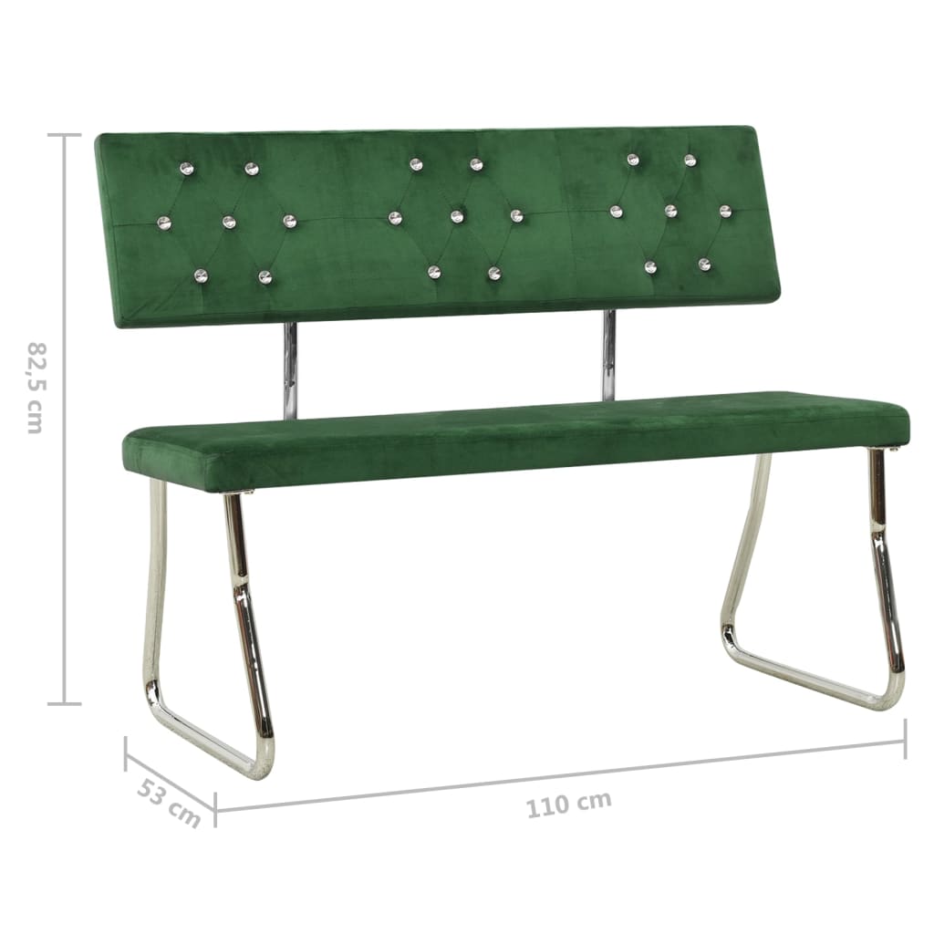 Banc 110 cm velours vert clair