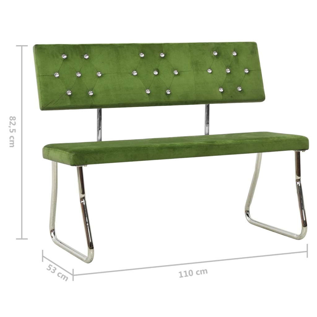 Banc 110 cm velours vert clair