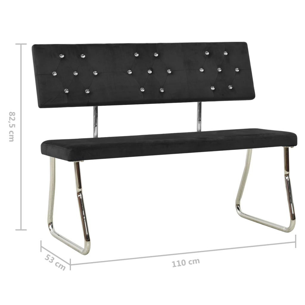 Banc 110 cm velours vert clair