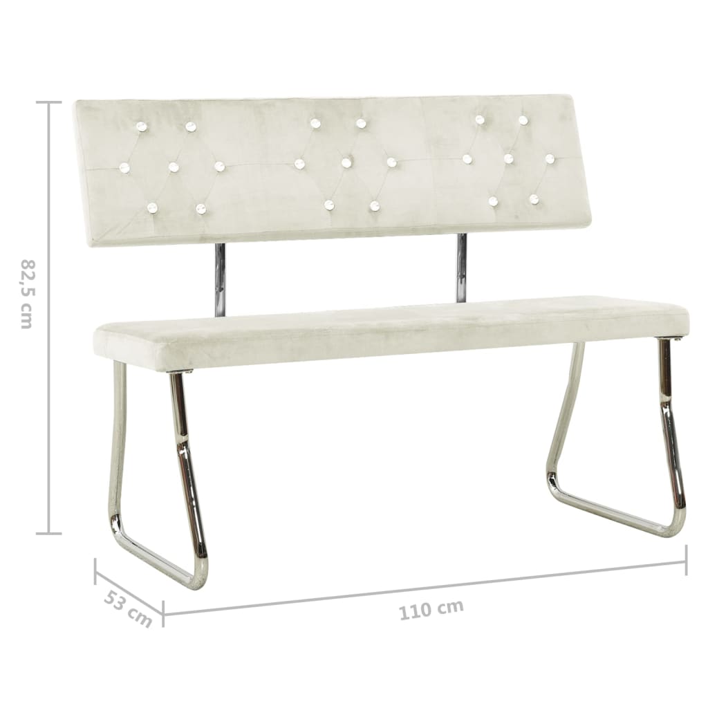 Banc 110 cm velours vert clair