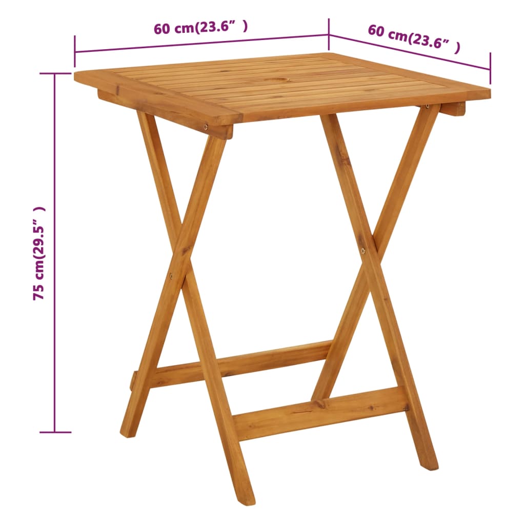 Tuintafel inklapbaar 110 cm massief acaciahout