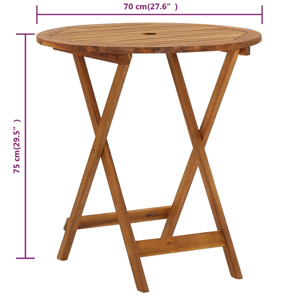 Tuintafel inklapbaar 110 cm massief acaciahout