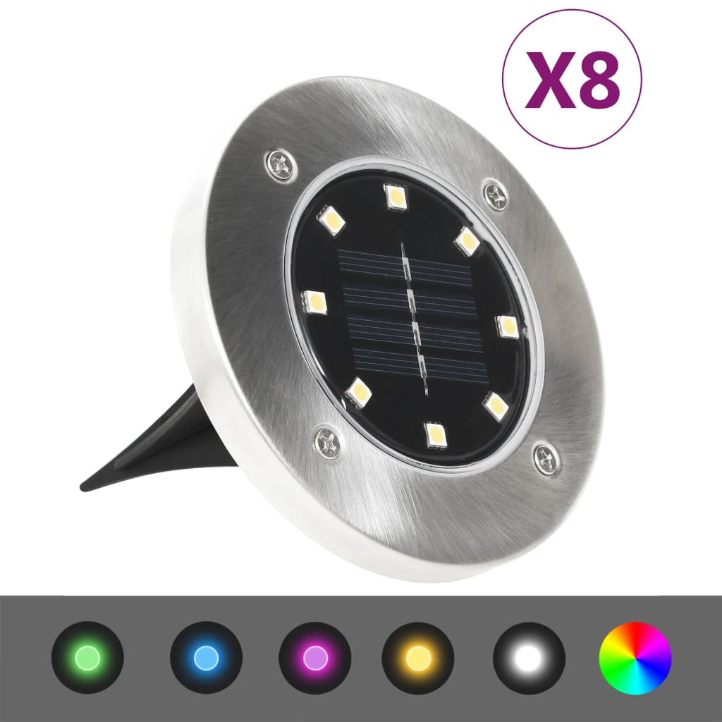 Lampes de sol 8 pcs solaire LED