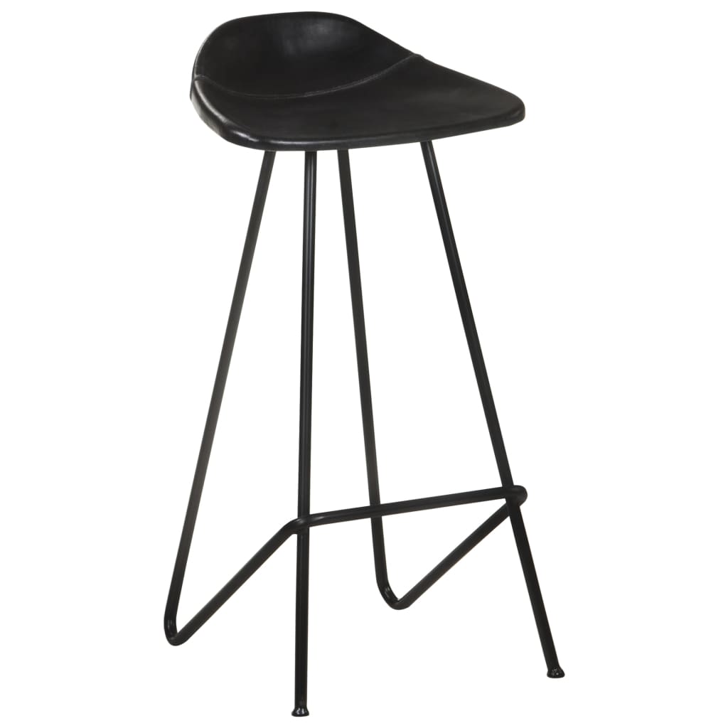 Tabourets de bar 2 pcs en cuir véritable