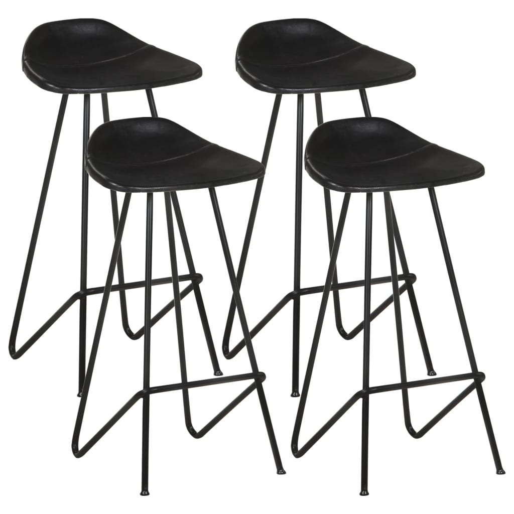 Tabourets de bar 2 pcs en cuir véritable