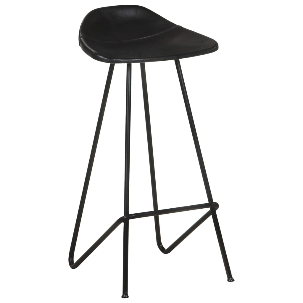 Tabourets de bar 2 pcs en cuir véritable