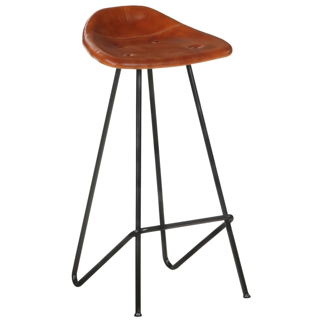 Tabourets de bar 2 pcs en cuir véritable