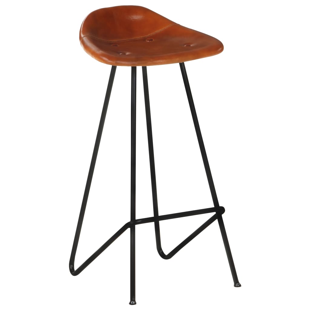 Tabourets de bar 2 pcs en cuir véritable