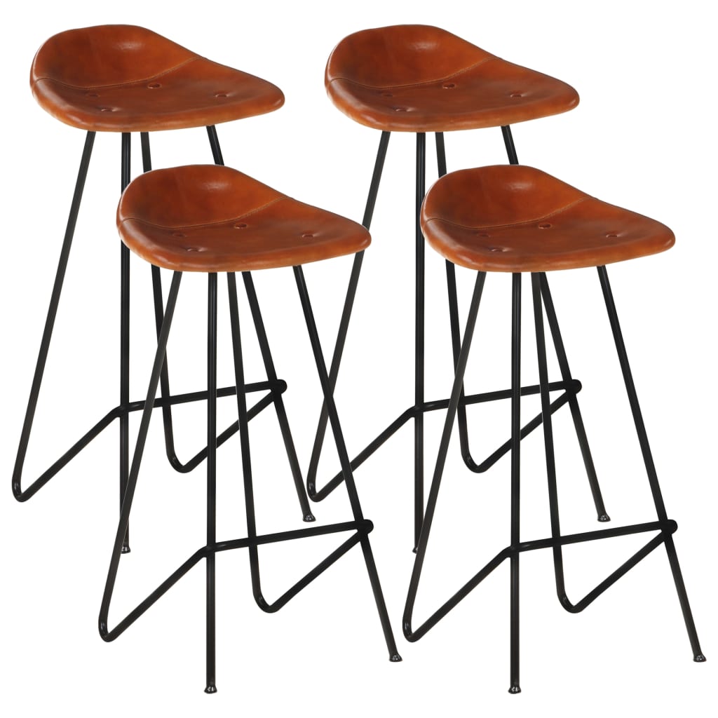 Tabourets de bar 2 pcs en cuir véritable