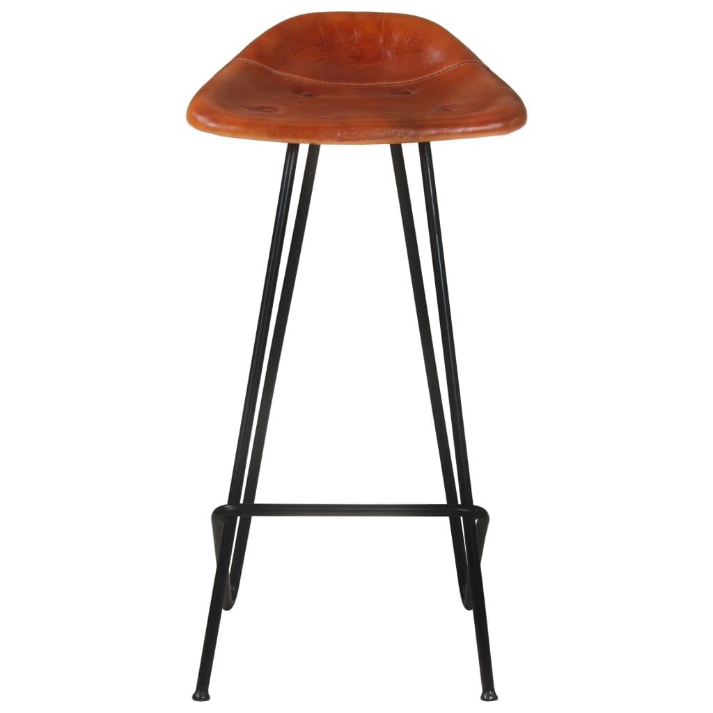 Tabourets de bar 2 pcs en cuir véritable