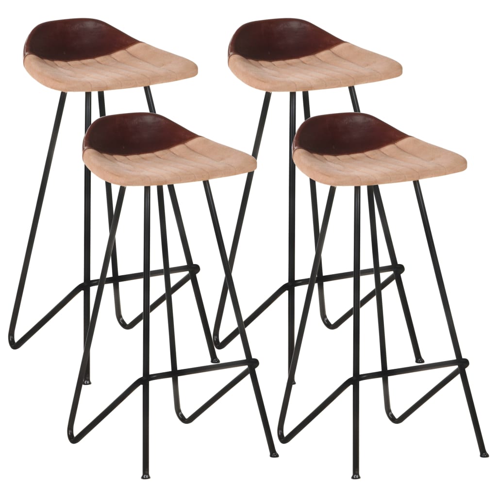 Tabourets de bar 2 pcs en cuir véritable